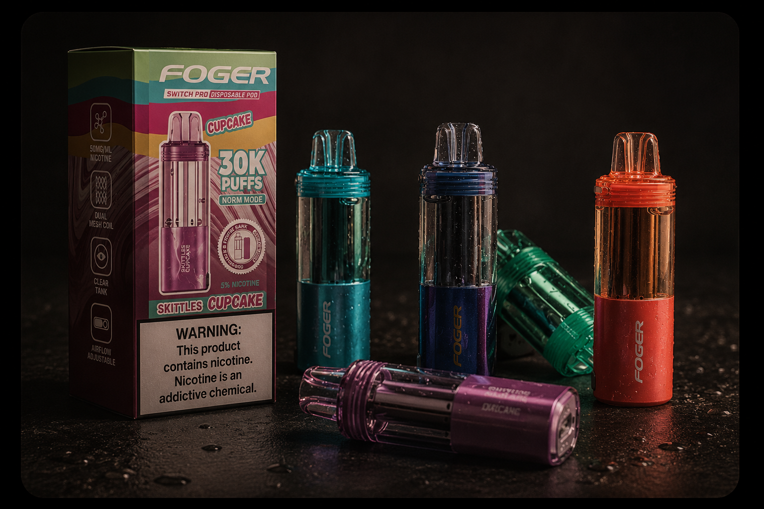 Foger 30K disposable pods and Foger pod flavors